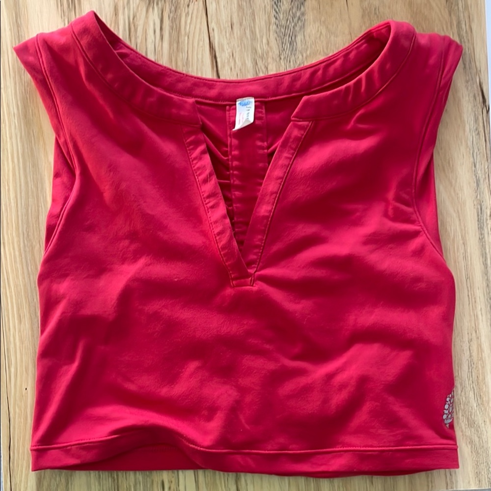 Free People Movement Red Crop Top